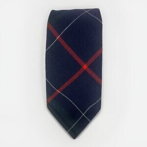 VTG Kinloch Anderson Wool Tartan Plaid Tie Necktie Navy Green MacKenzie Scotland